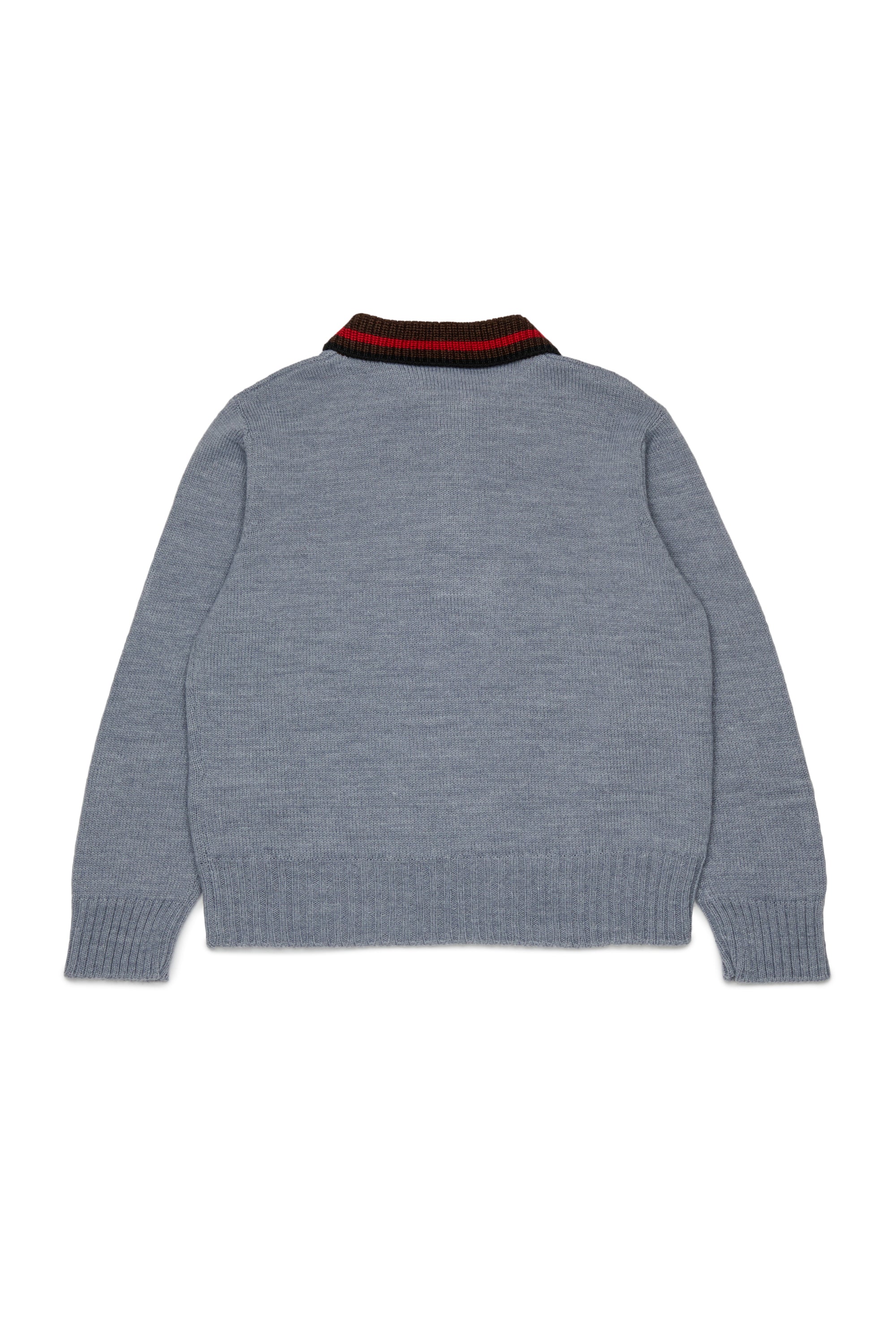 Nº21 Girls Grey Long Sleeve Knit Polo Sweater