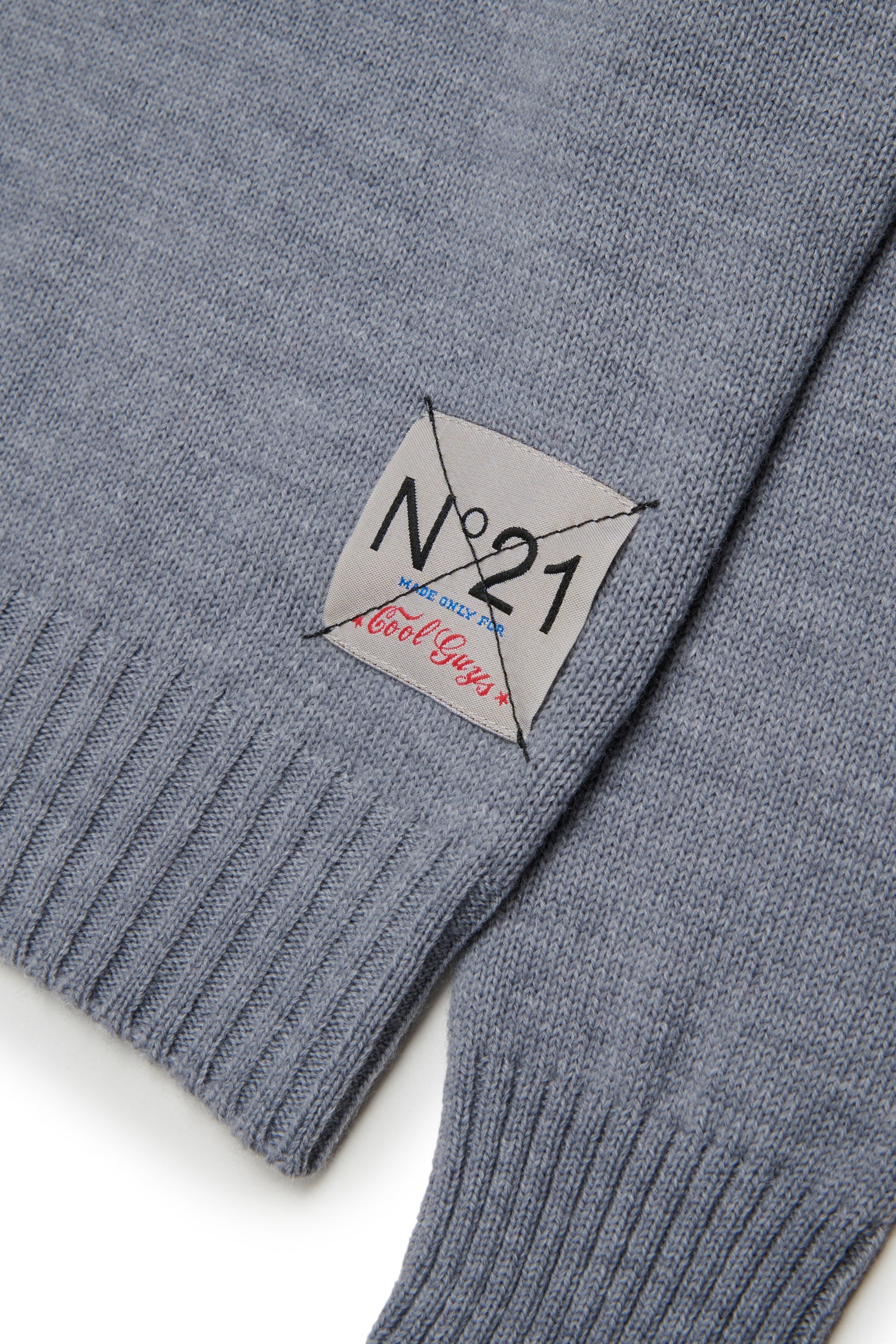 Nº21 Girls Grey Long Sleeve Knit Polo Sweater
