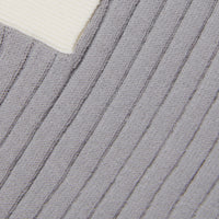 Nº21 Girls Grey Long Sleeve Rib Knit Polo