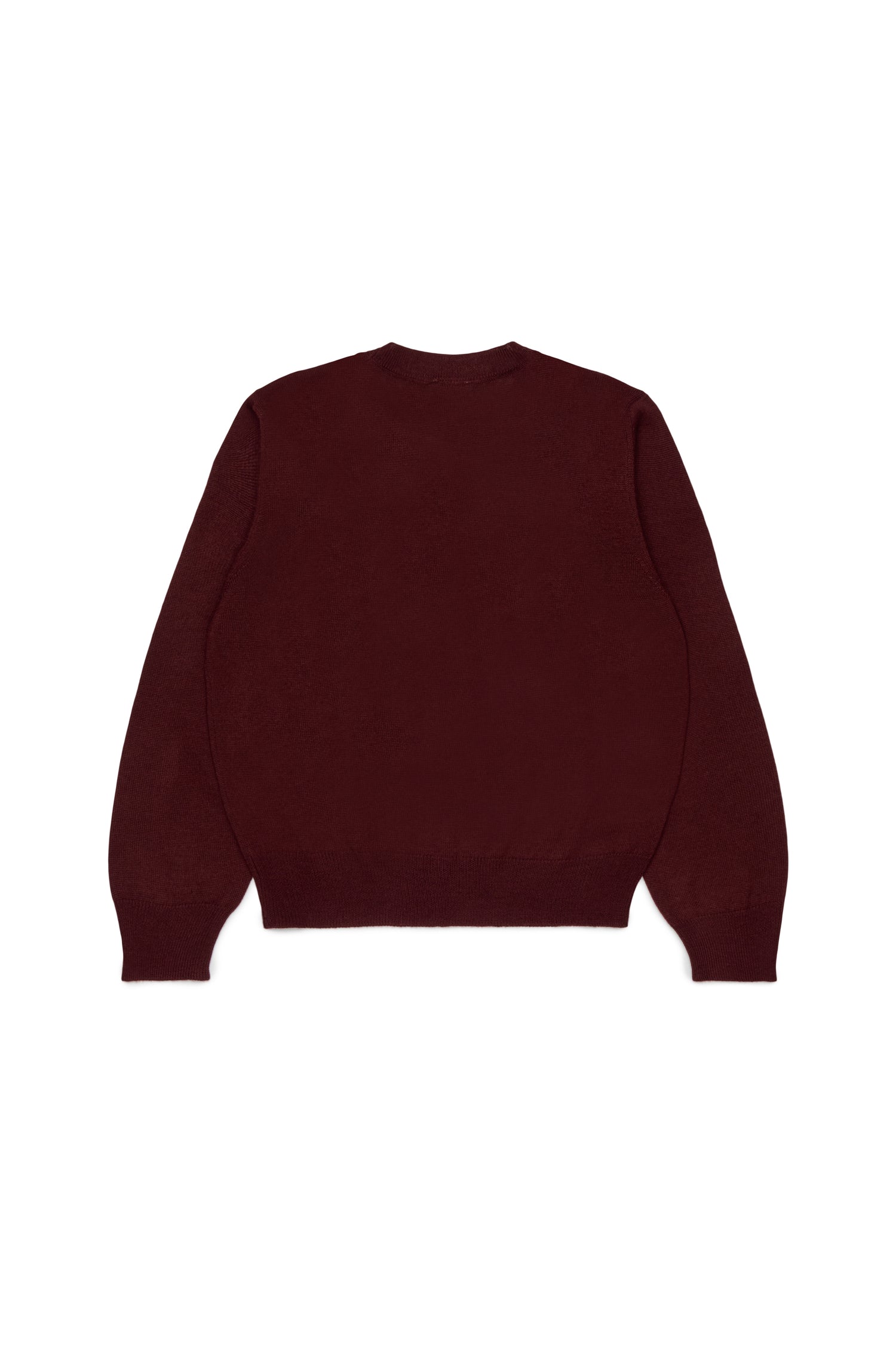 N21 Girls Maroon Knit Embroidered Contrast Logo Sweater
