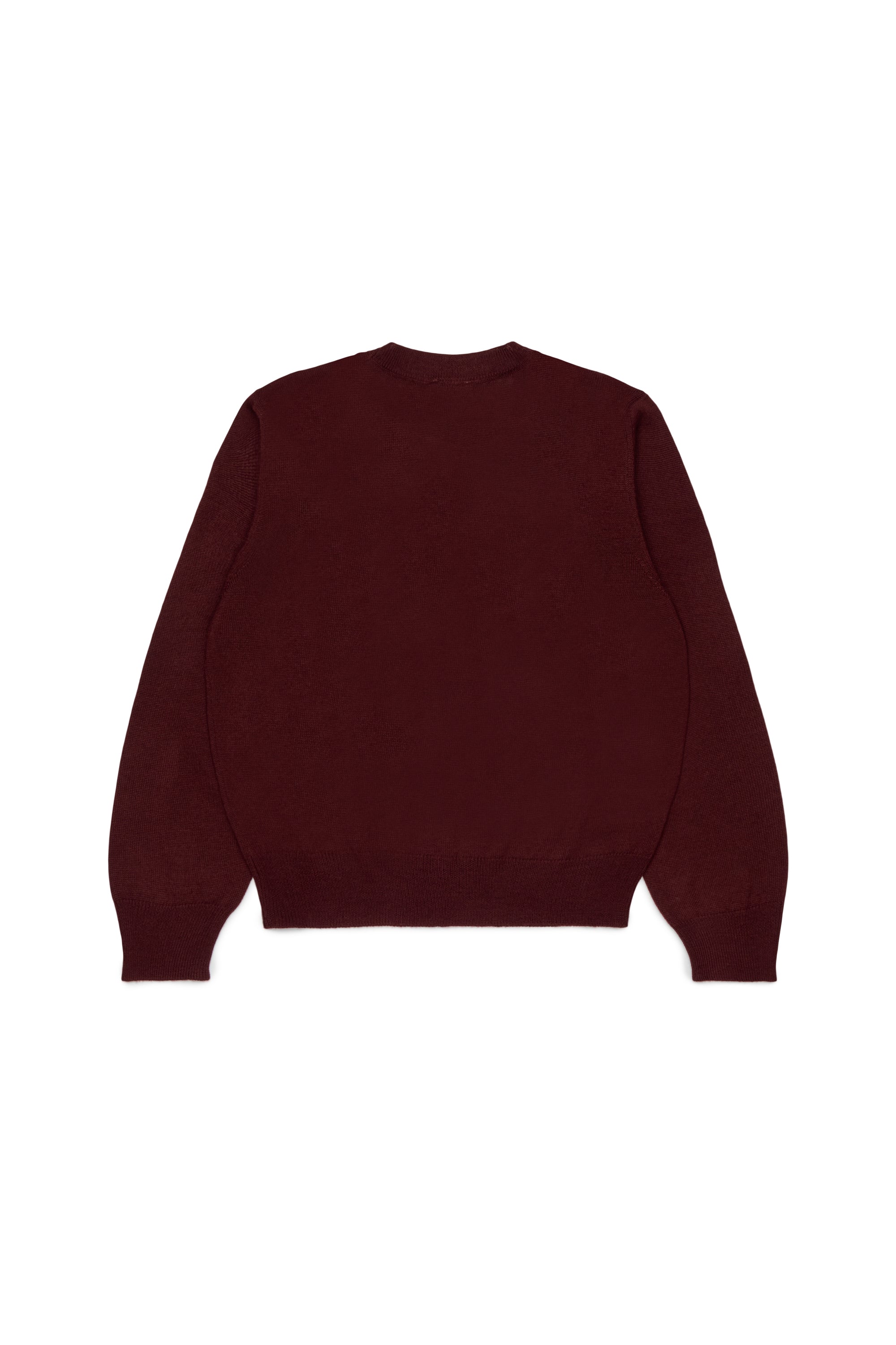 N21 Girls Maroon Knit Embroidered Contrast Logo Sweater
