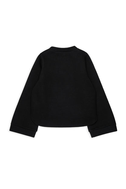 Nº21 Girls Black Neoprene Hi Lo Blue Stripe Lininig Sweatshirt