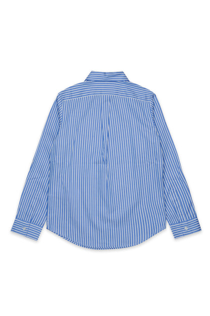 Nº21 Girls Blue Long Sleeve Striped Button Up Shirt