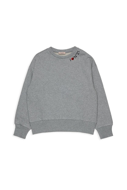 Nº21 Girls Grey I Heart N21 Sweatshirt