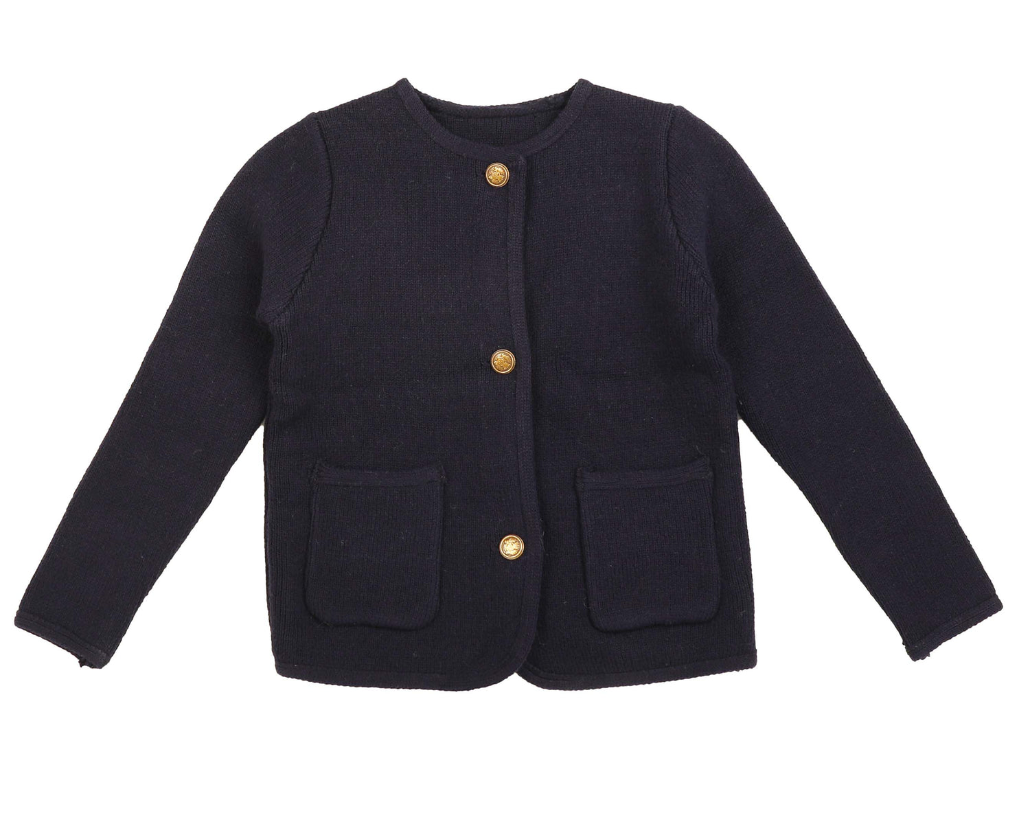 Noma Black Knit Jacket with Gold Buttons
