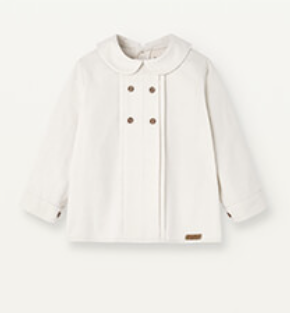 Popelin Off-white Panelled Shirt With Baby Collar