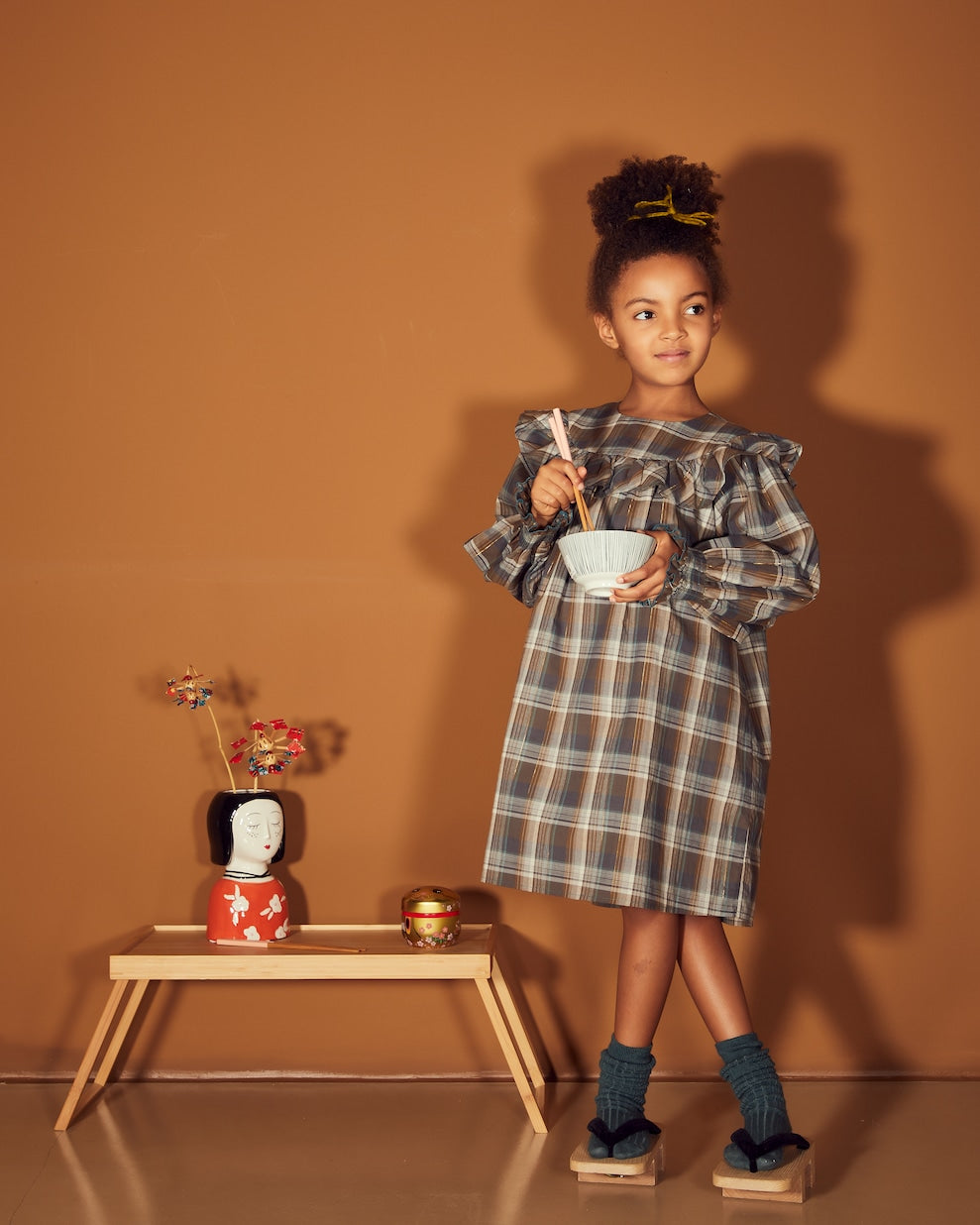 Cera Una Volta Black Checked Emma Dress