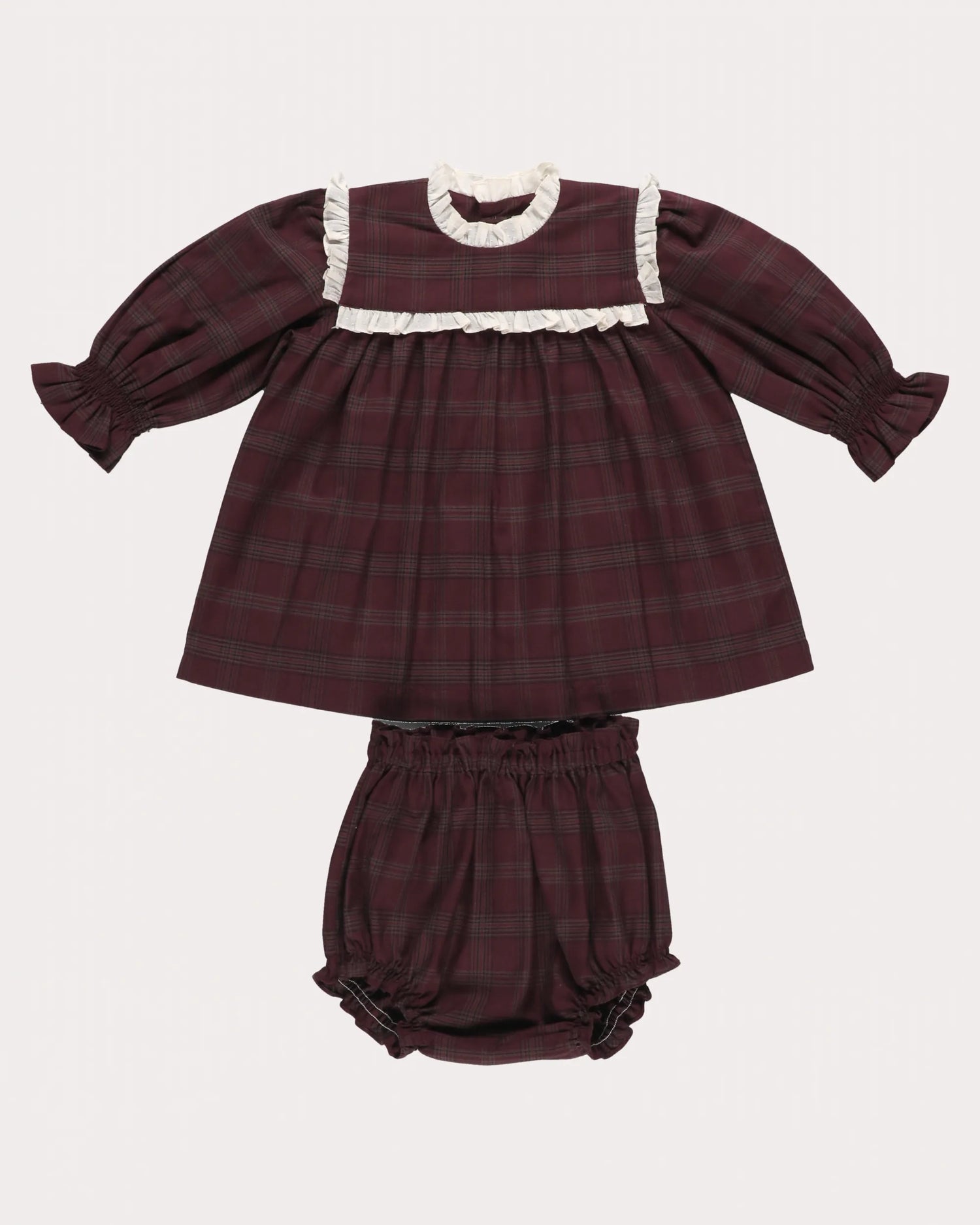 Early Sunday Baby Plum Lottie Dress With Matching Bloomer