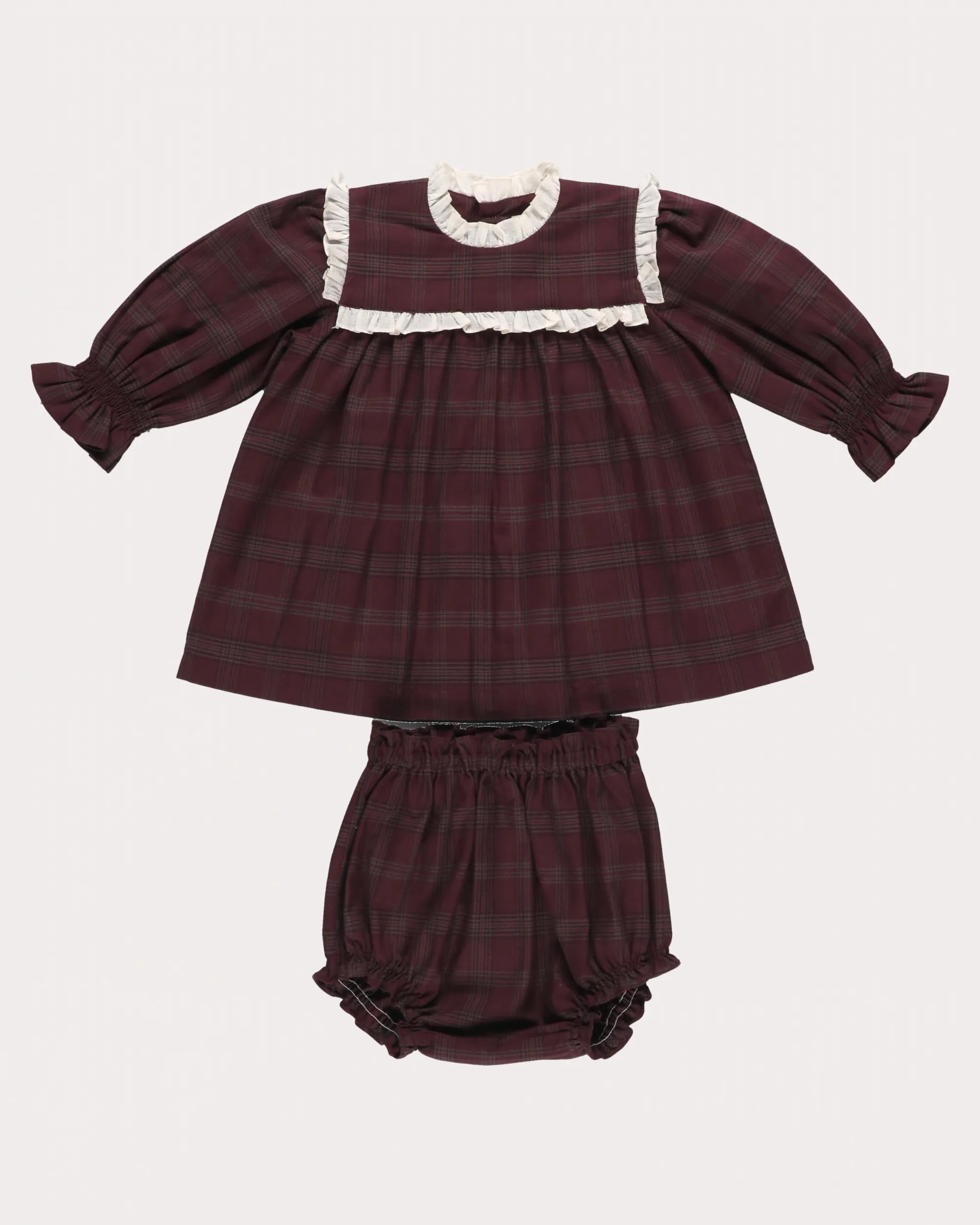 Early Sunday Baby Plum Lottie Dress With Matching Bloomer