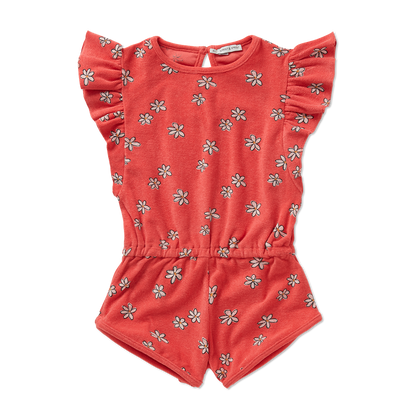 Sproet &amp; Sprout Ruffle Terry Jumpsuit With Daisies Print