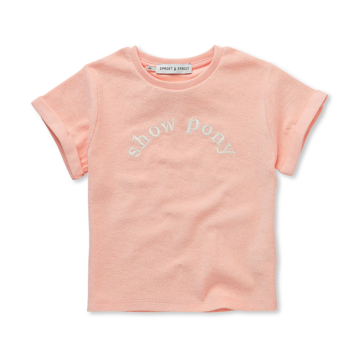 Sproet and Sprout Blush Pink Terry Tee Shirt Show Pony