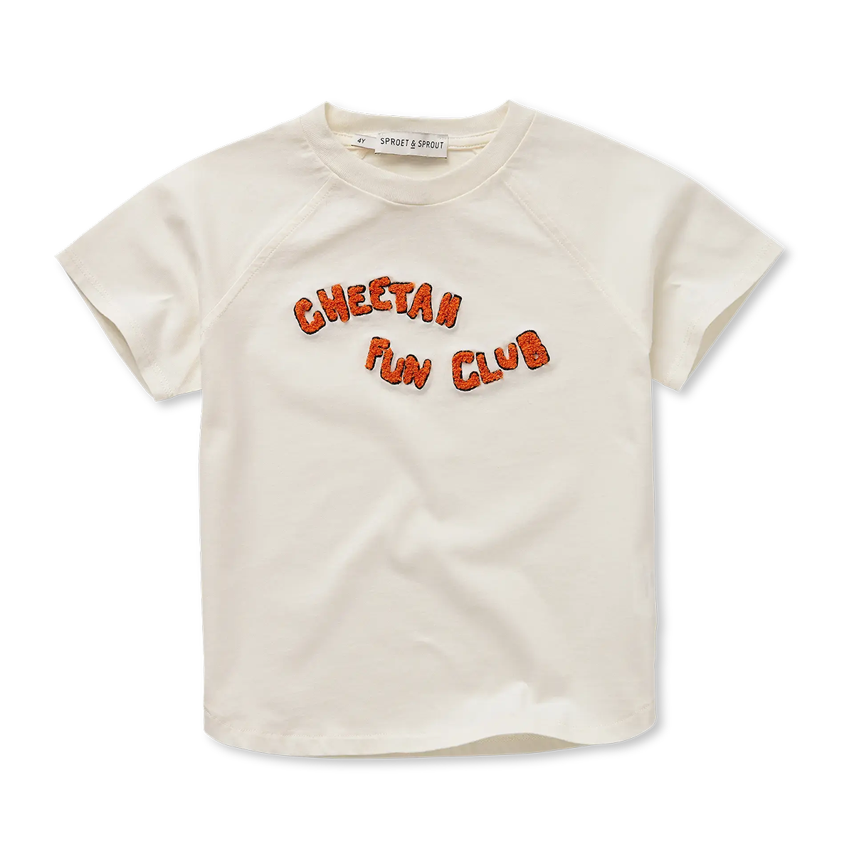 Sproet and Sprout Off-White Raglan T-Shirt Cheetah Club