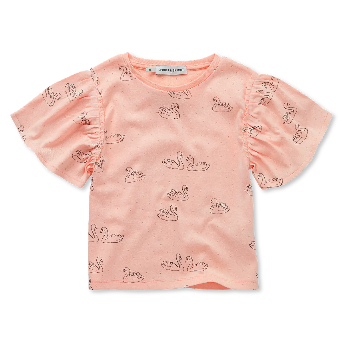Sproet and Sprout Blush Pink Girls T-Shirt Swan Print