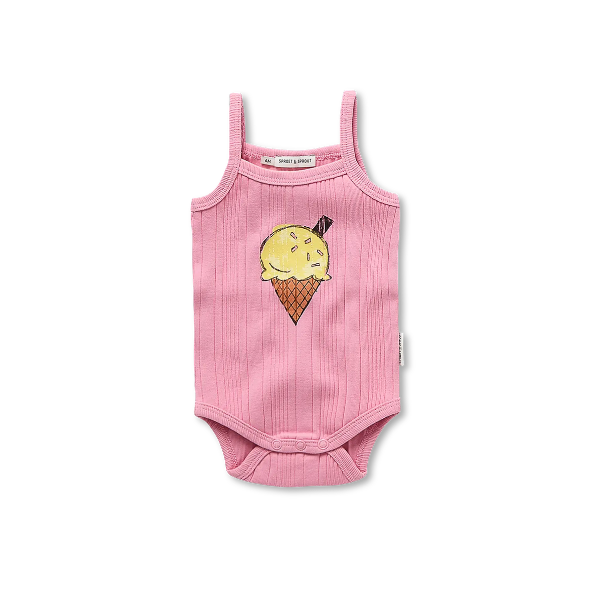 Sproet and Sprout Podium Pink Strap Romper Ice Cream
