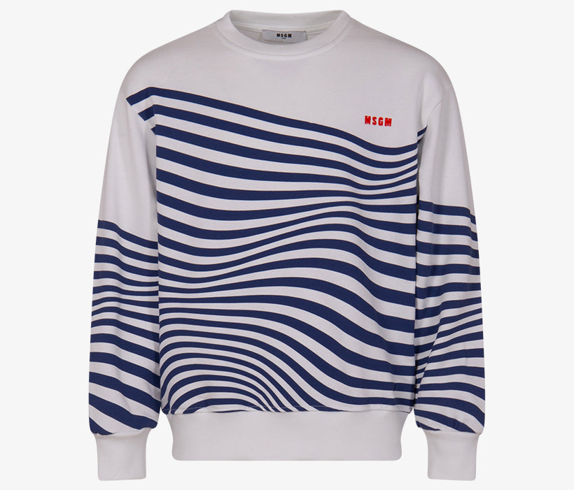 MSGM White Blue Sweatshirt