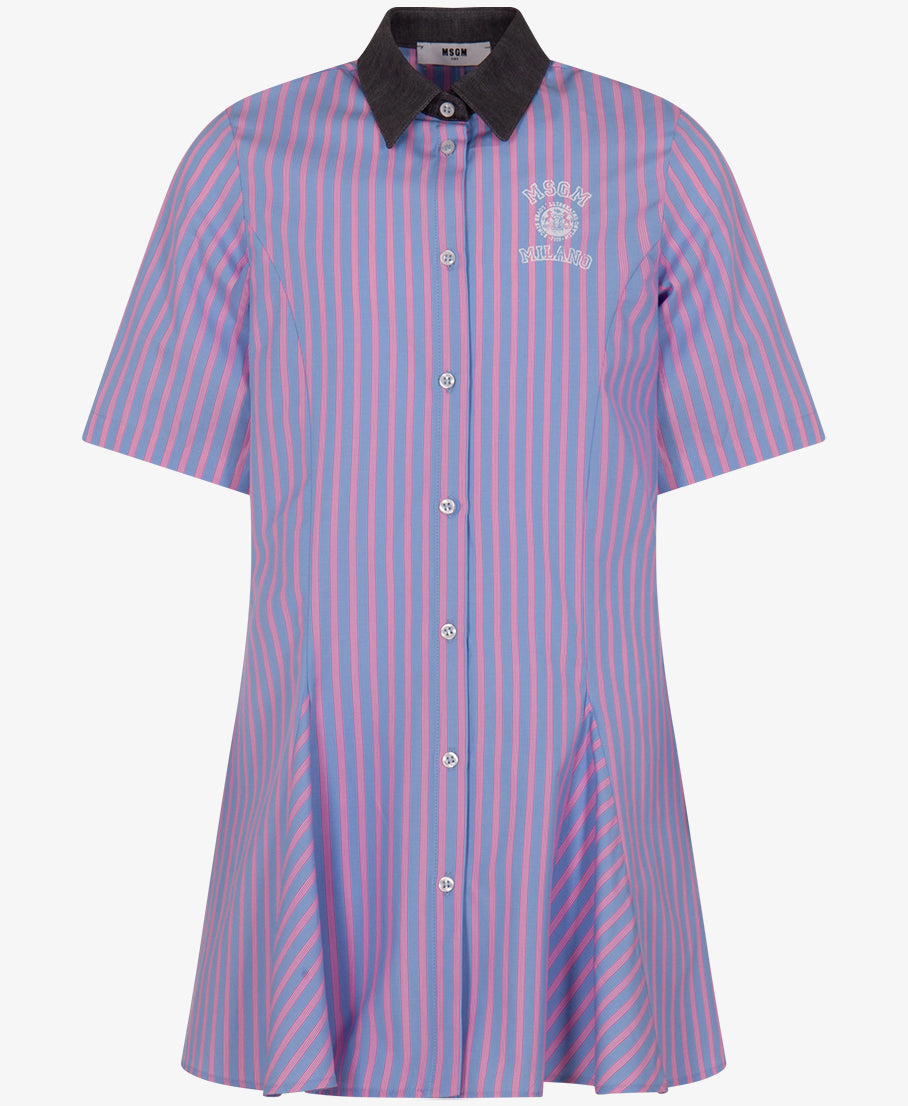 MSGM Light Blue Girls Poplin Dress