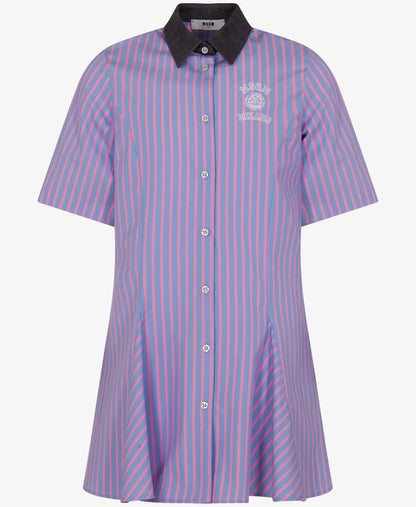 MSGM Light Blue Girls Poplin Dress