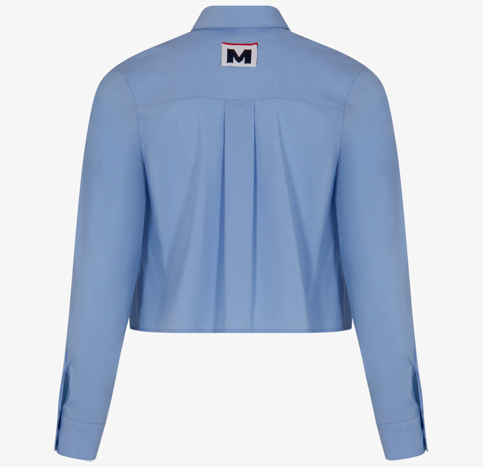 MSGM Light Blue Boxy Girls Poplin Shirt