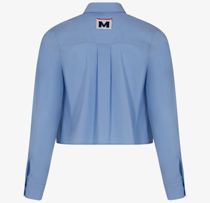 MSGM Light Blue Boxy Girls Poplin Shirt