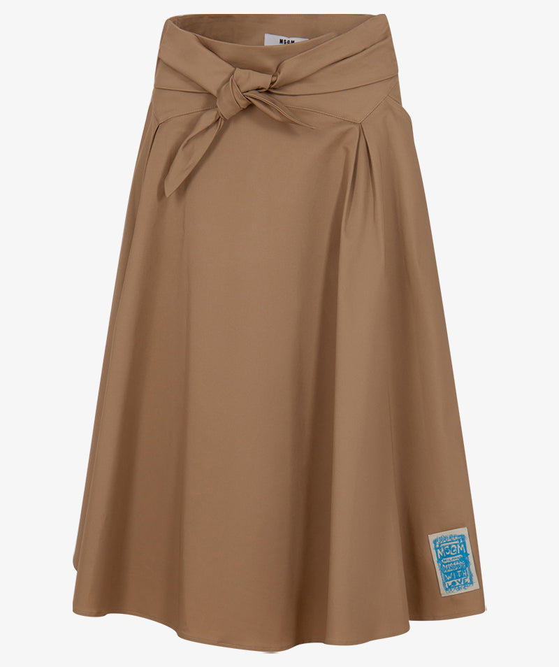MSGM Beige Girls Gabirdine Skirt
