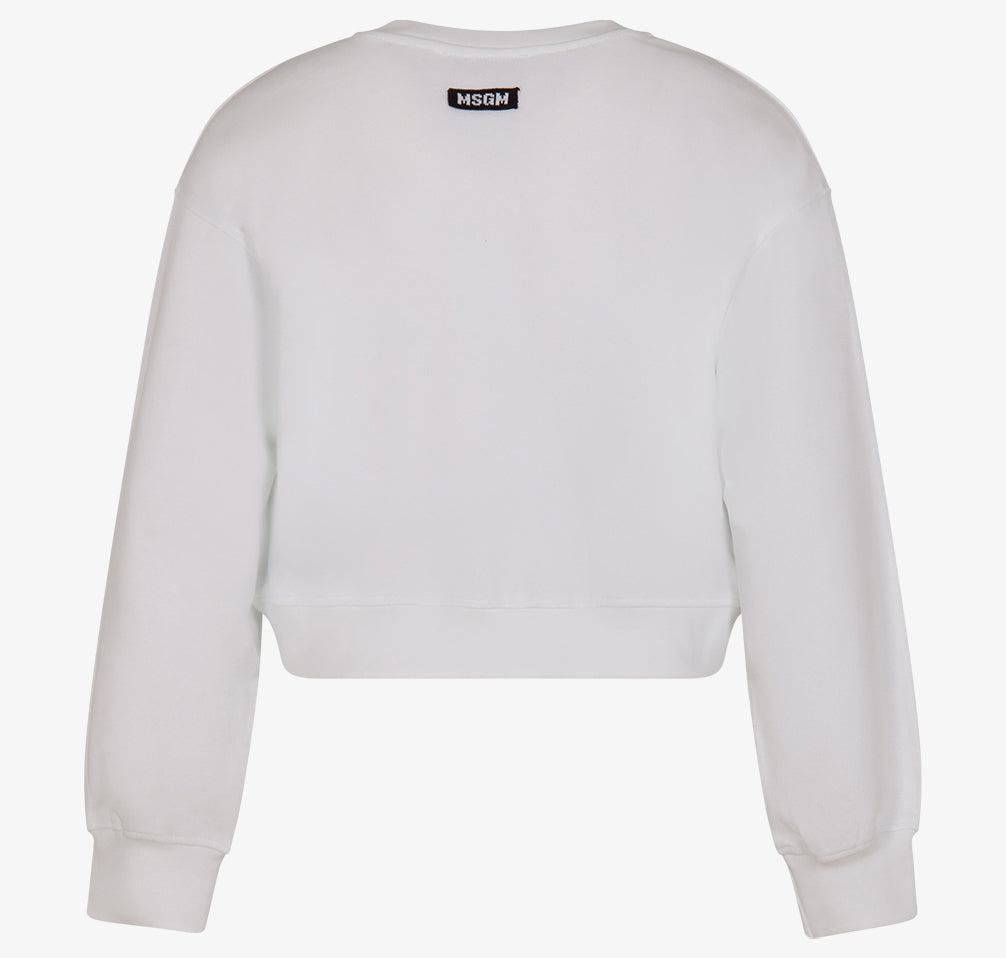 MSGM White Girls Boxy Sweatshirt – Once Child and Teen