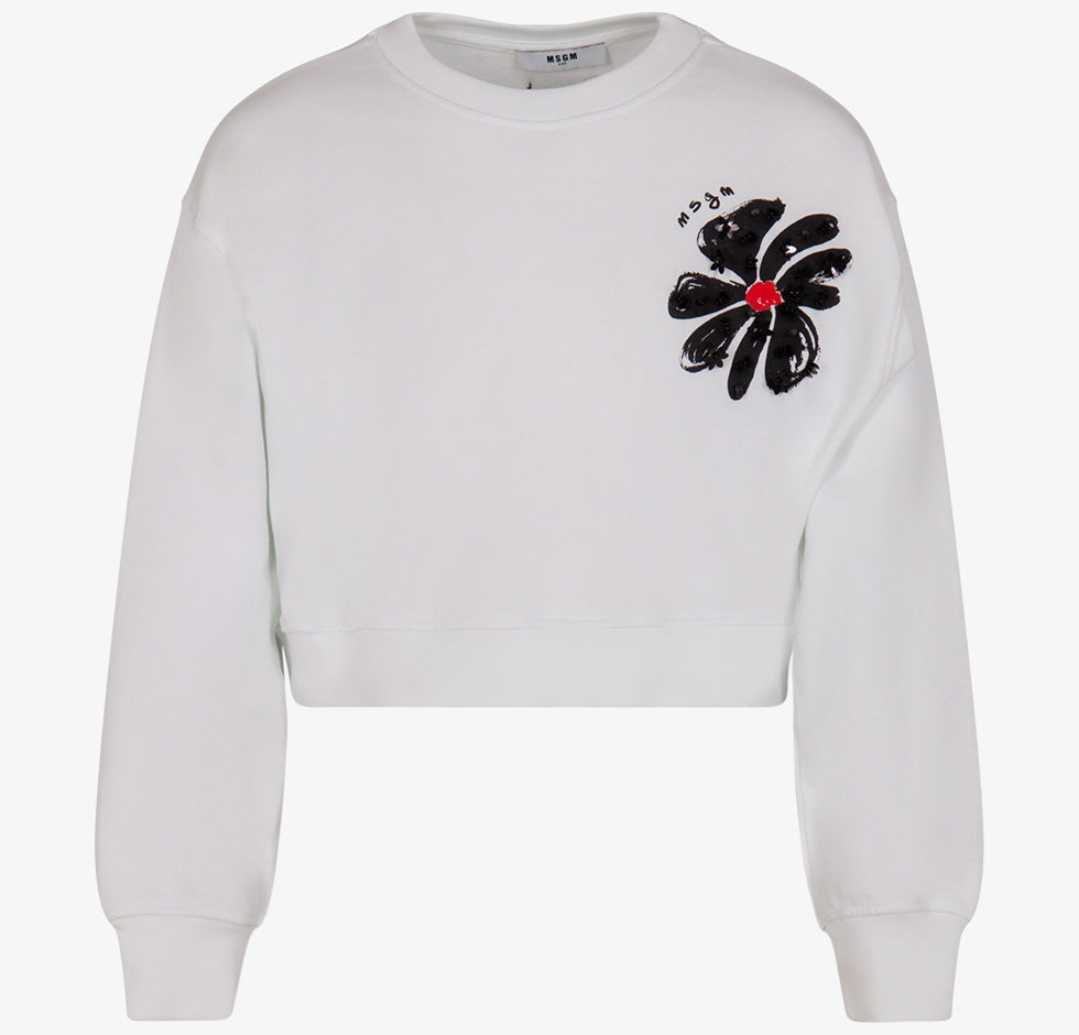 MSGM White Girls Boxy Sweatshirt – Once Child and Teen