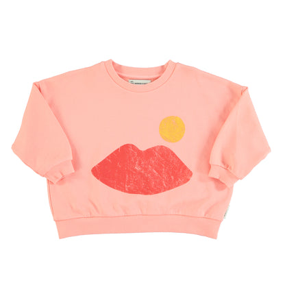 Piupiuchick Light Pink with Lips Graphic Sweatshirt