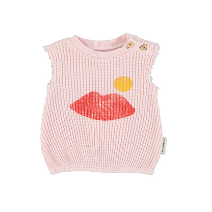 Piupiuchick Light Pink with Lips Graphic Top
