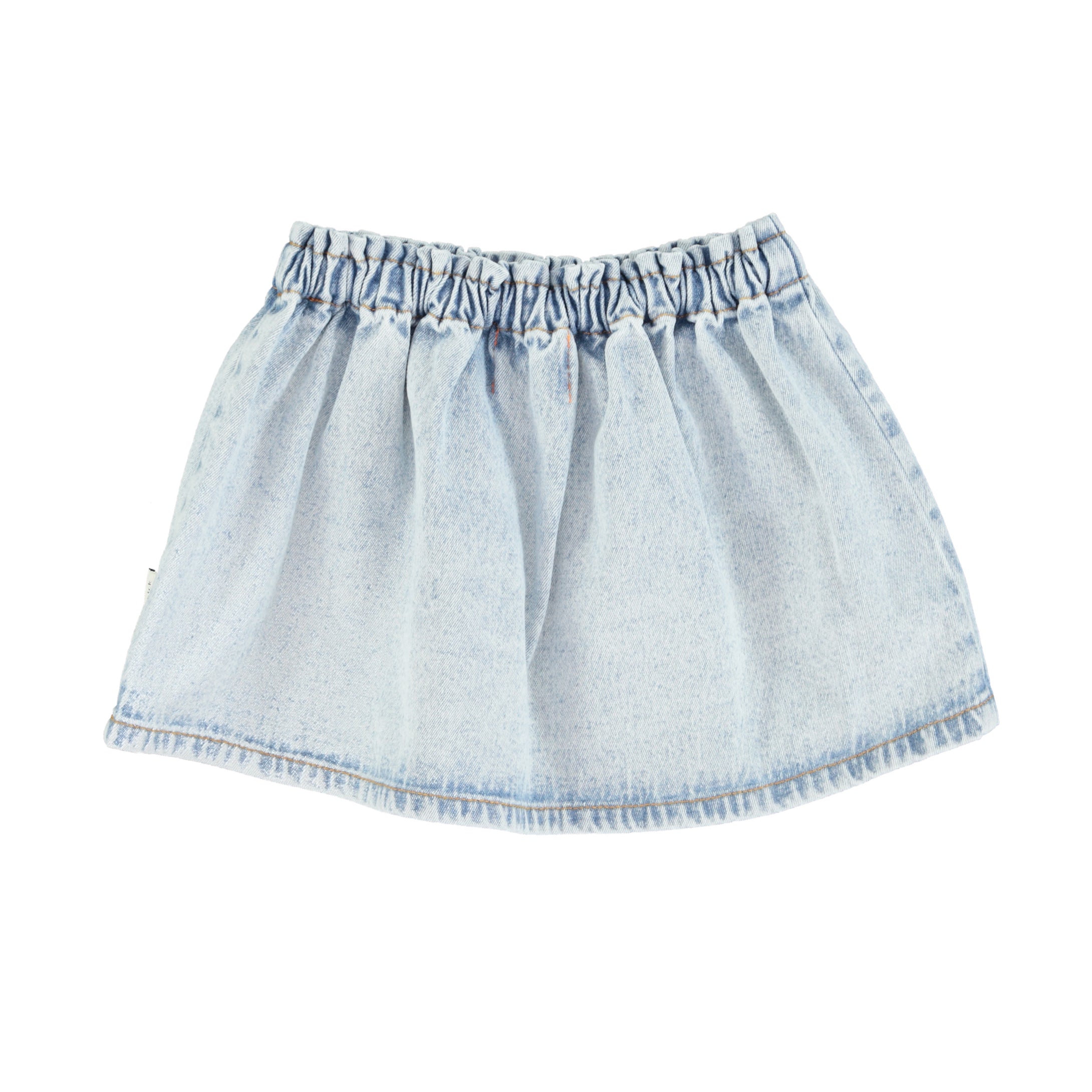 Piupiuchick Washed Denim Short Pocket Skirt