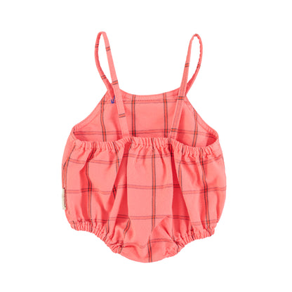 Piupiuchick Pink Checkered Baby Romper