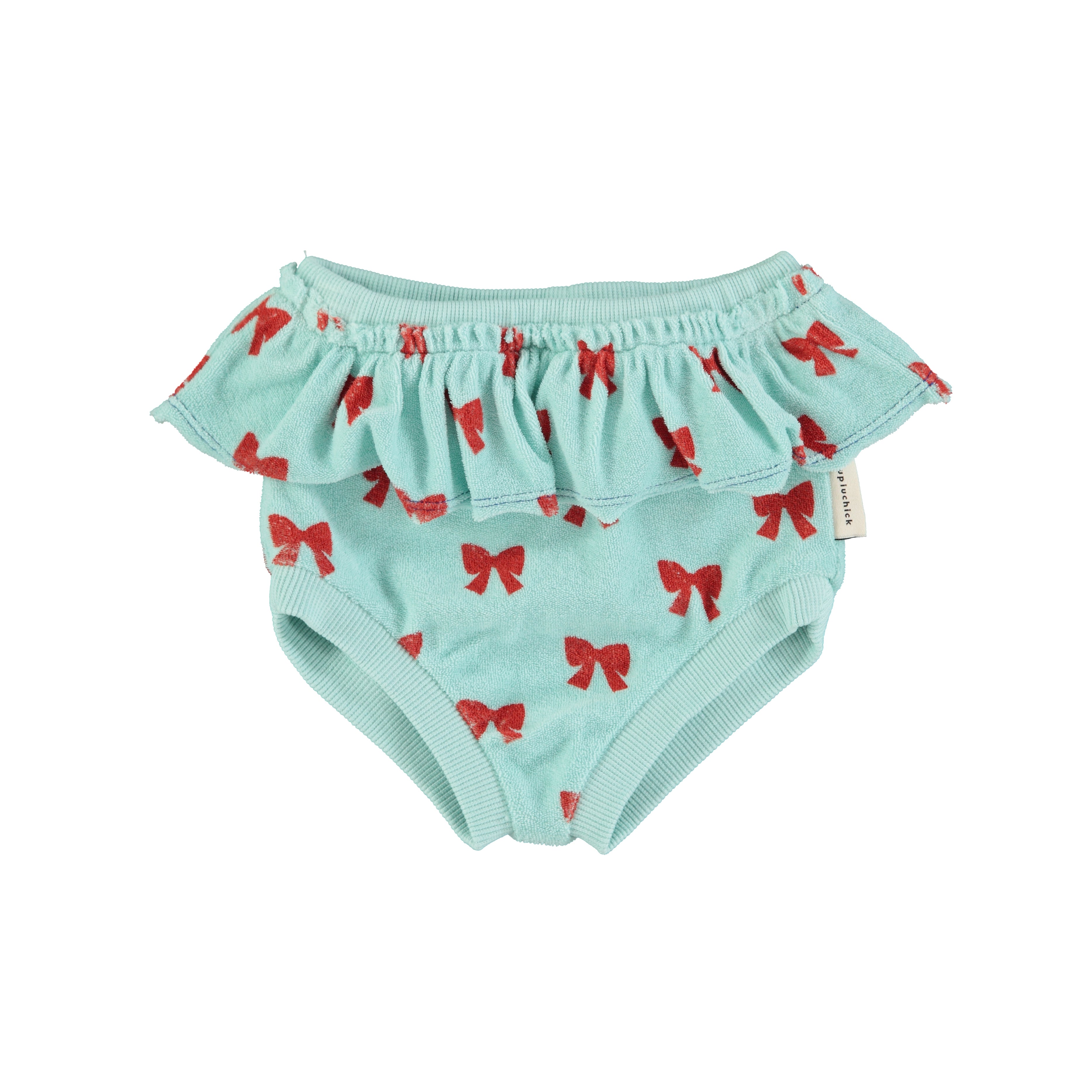 Piupiuchick High-Waisted Shorties | Blue with Red Bows