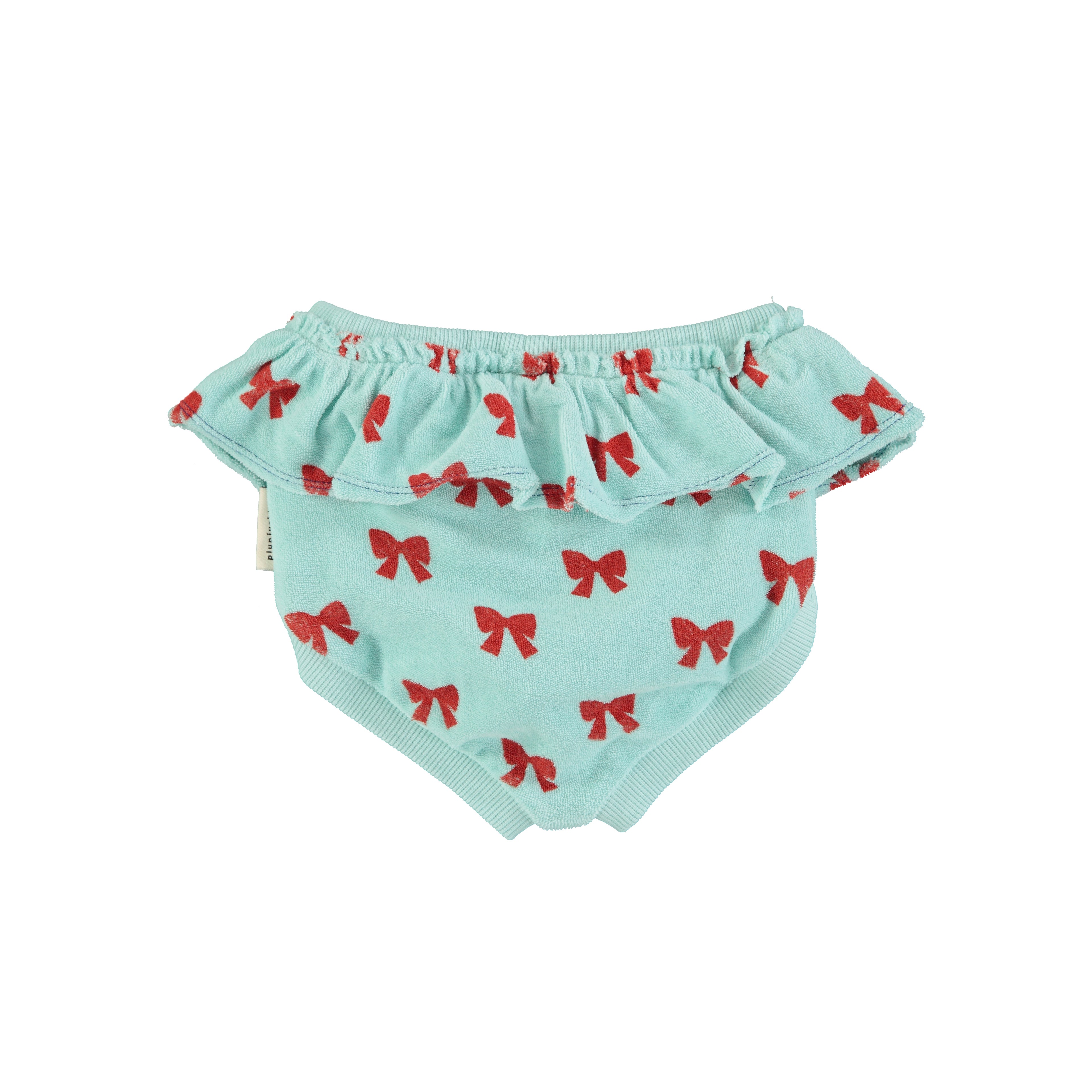 Piupiuchick High-Waisted Shorties | Blue with Red Bows