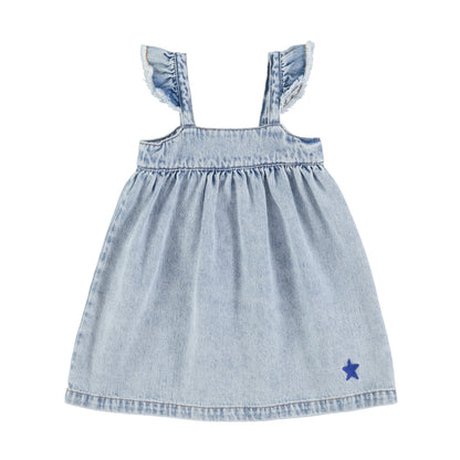 Piupiuchick Baby Washed Blue Denim Short Dress