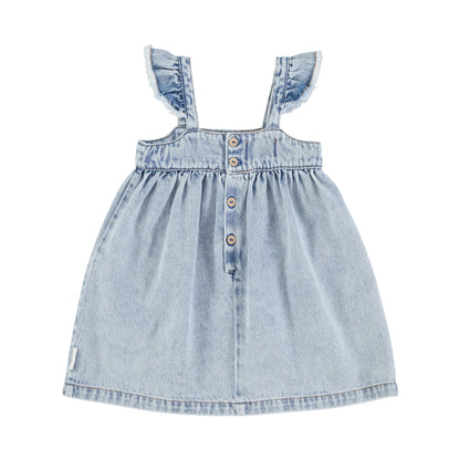 Piupiuchick Baby Washed Blue Denim Short Dress