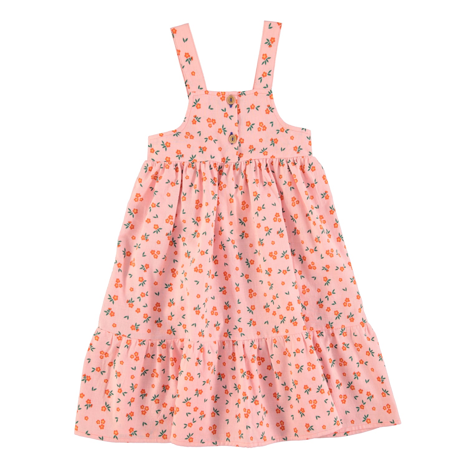 Piupiuchick Long Layered Dress with Pink Flowers