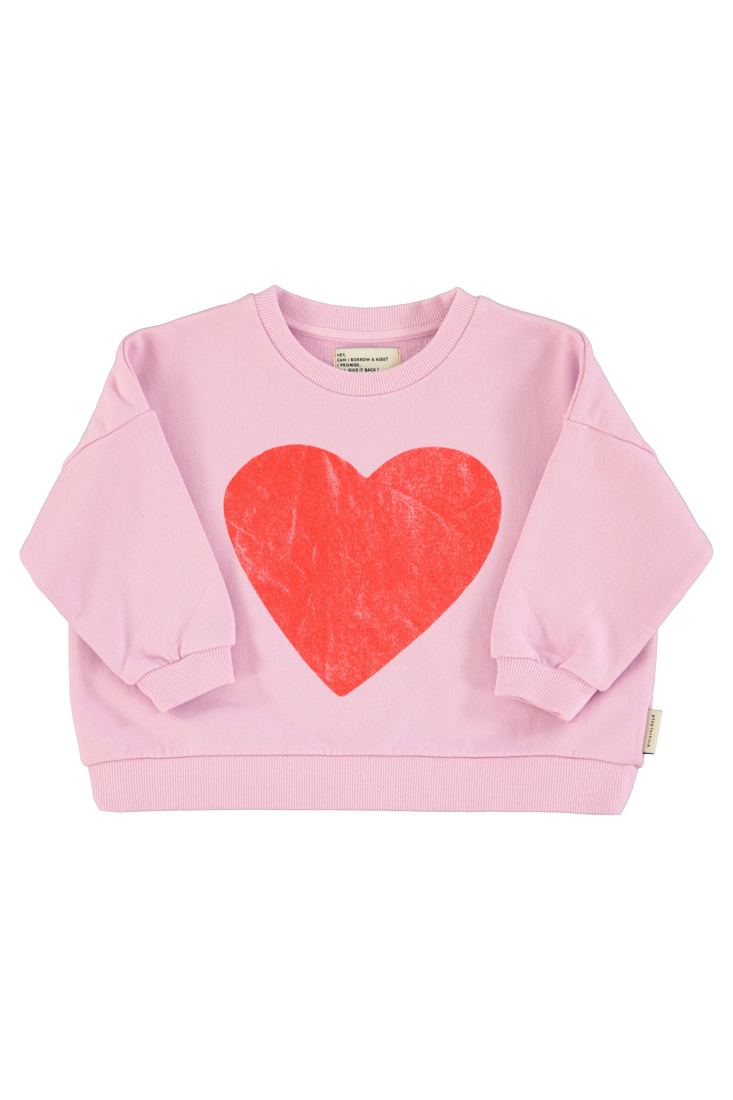 Piupiuchick Girls Sweatshirt Lilac with Red Heart Print