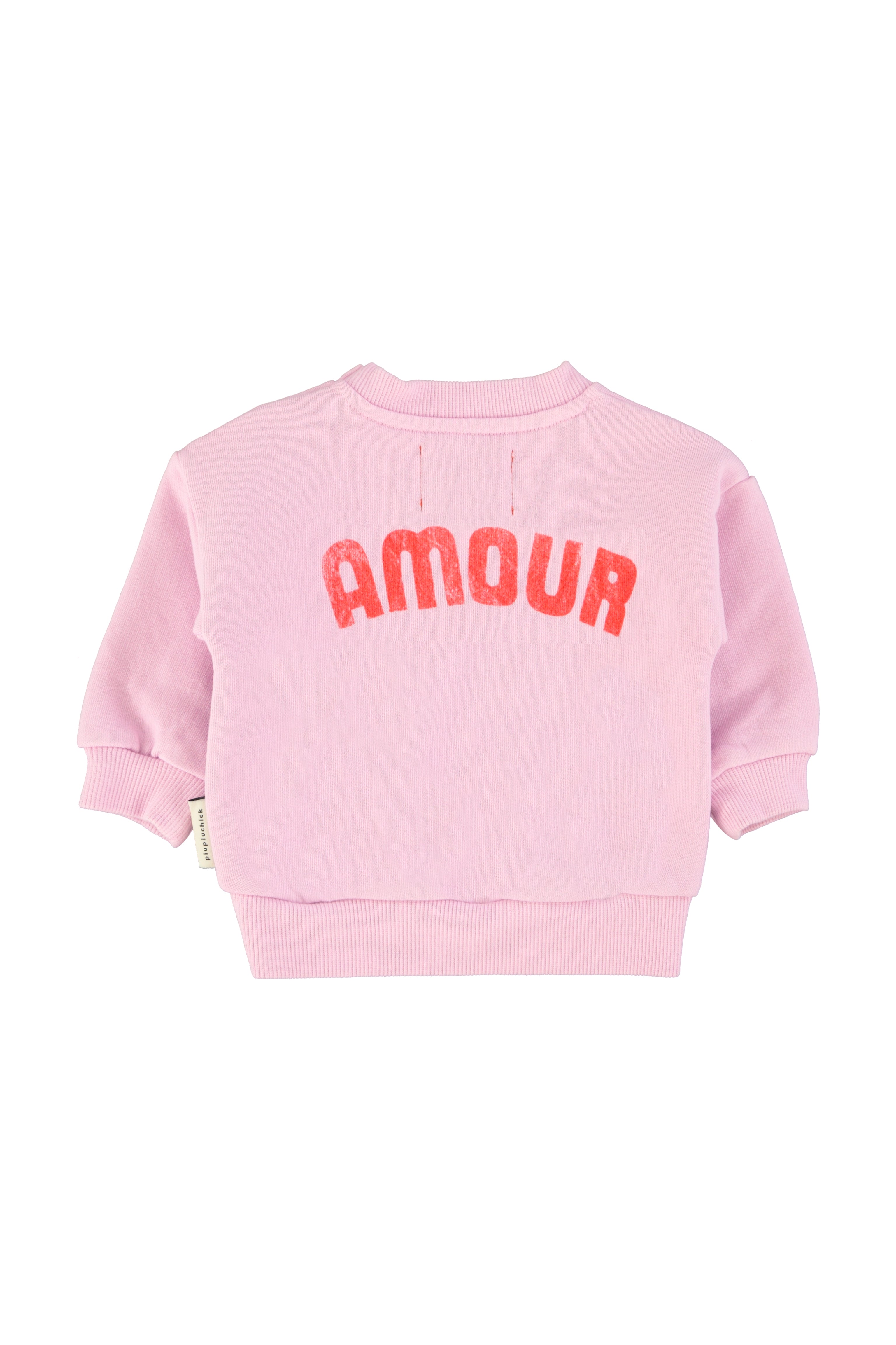 Piupiuchick Baby Sweatshirt Lilac with Red Heart Print