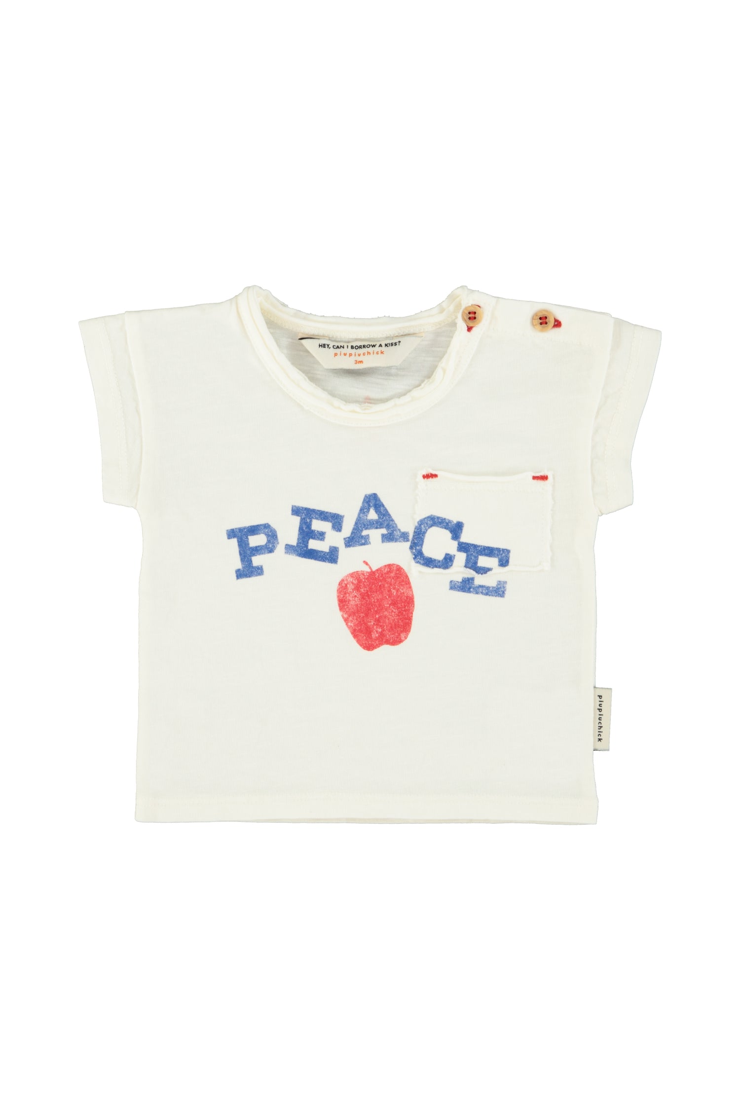 Piupiuchick T-Shirt Ecru with "Peace" Print