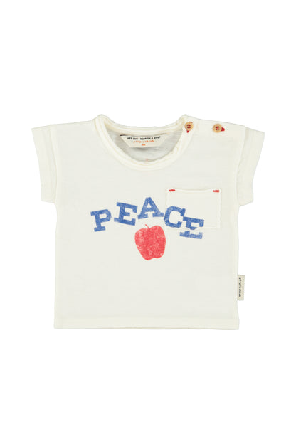 Piupiuchick T-Shirt Ecru with "Peace" Print