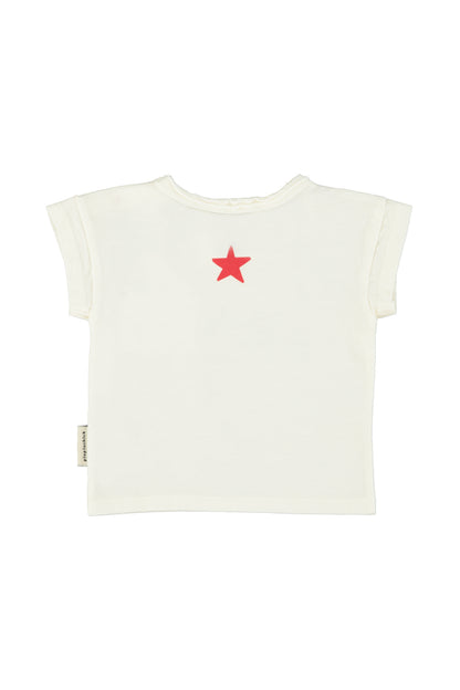 Piupiuchick T-Shirt Ecru with "Peace" Print