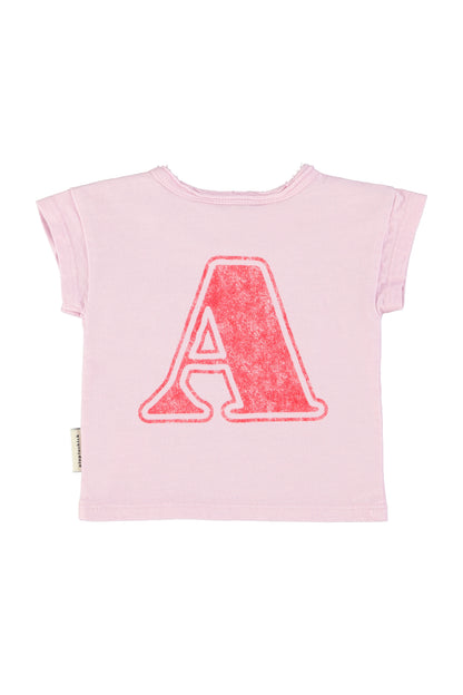 Piupiuchick Baby T-Shirt Lilac with "A" Print