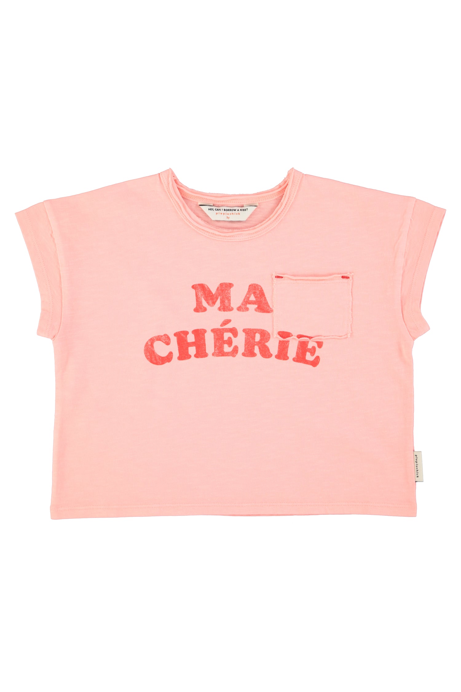 Piupiuchick Girls T-Shirt Light Pink with "Ma Chérie" Print
