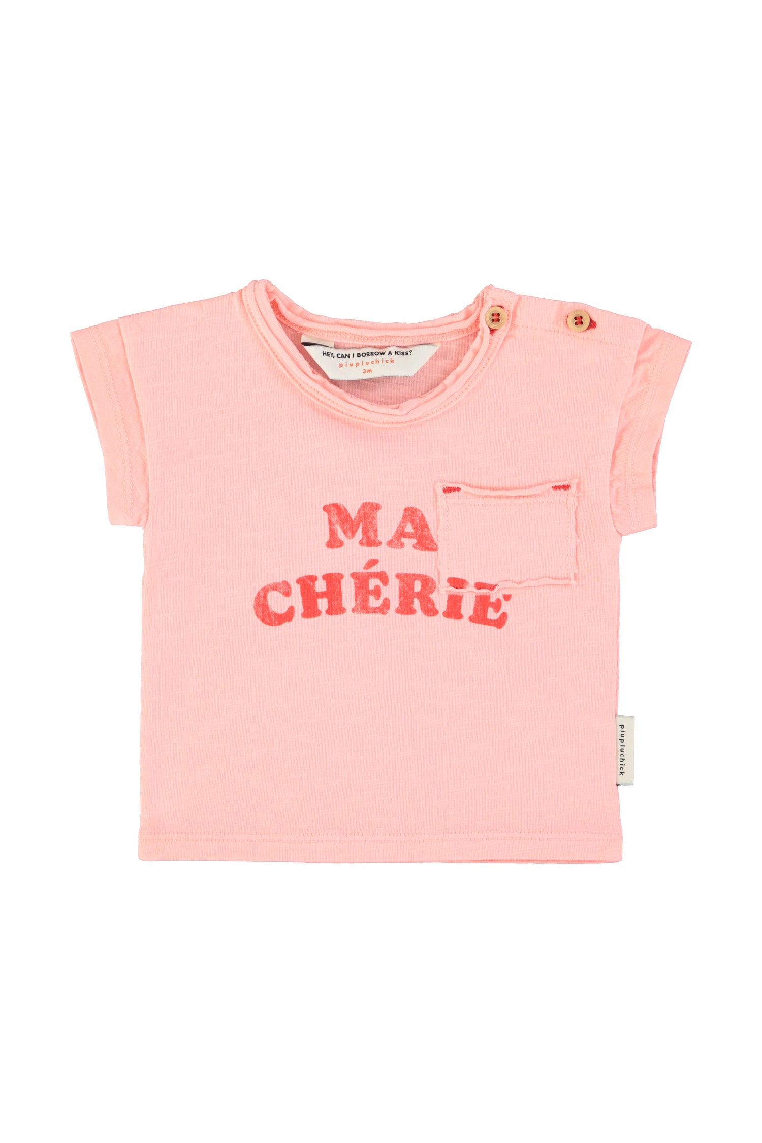 Piupiuchick Baby T-Shirt Light Pink with "Ma Chérie" Print