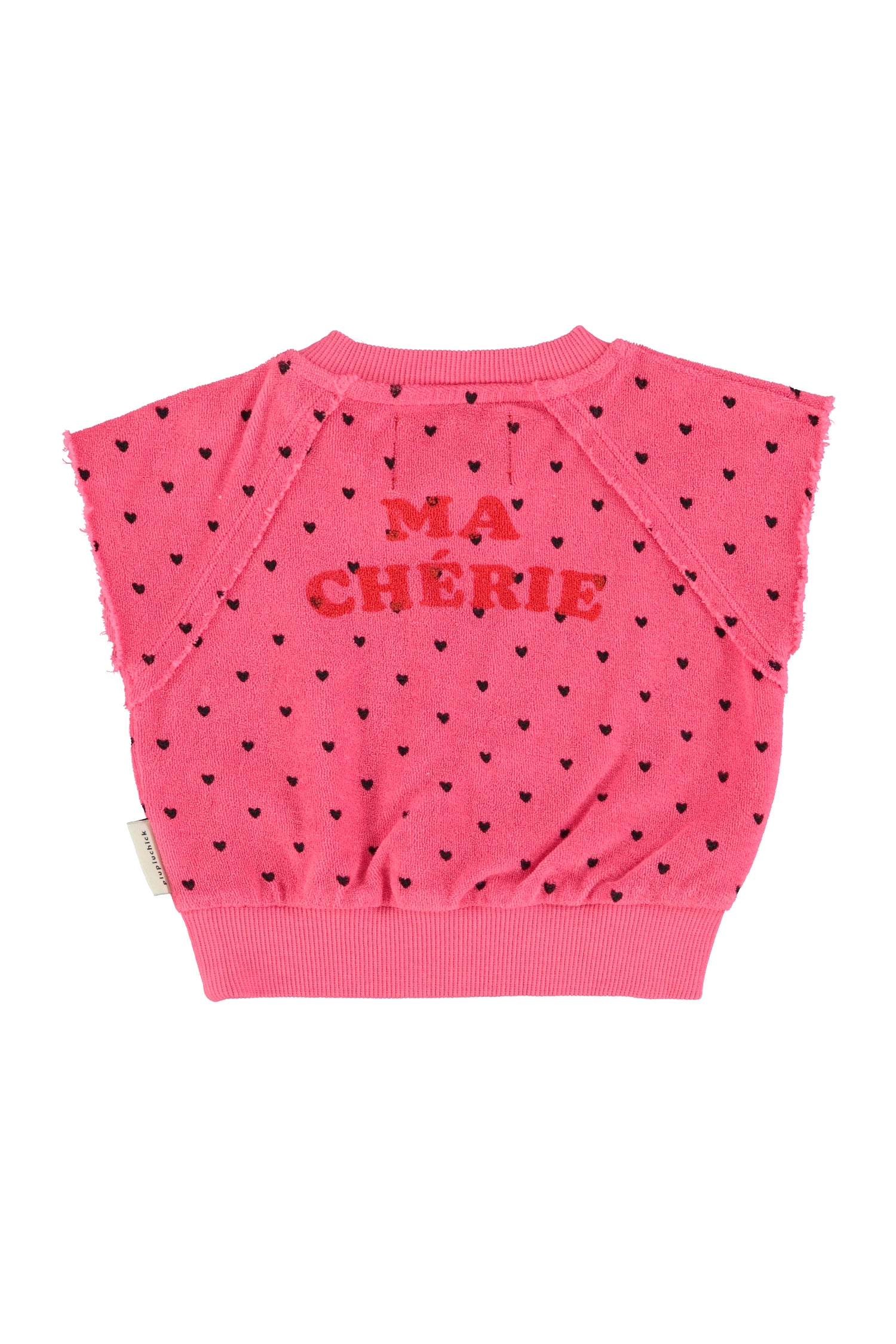 Piupiuchick Sleeveless Sweatshirt Pink with Cherry Print