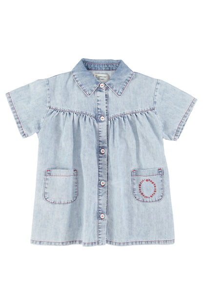 Piupiuchick Knee-Length Dress Light Blue Denim