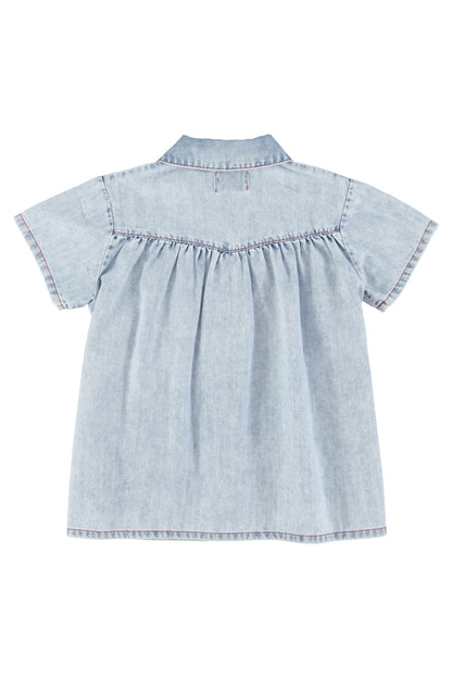 Piupiuchick Knee-Length Dress Light Blue Denim