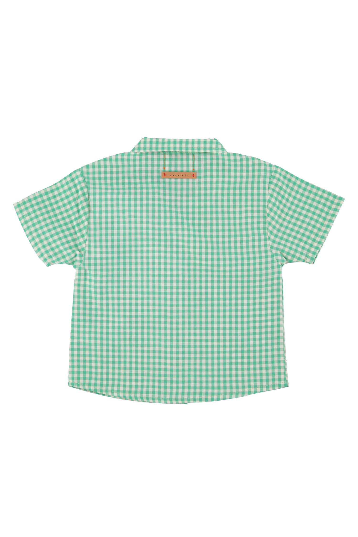 Piupiuchick Hawaiian Shirt Green  &amp; Ecru Checkered
