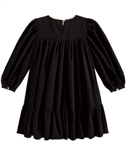 Cera Una Volta Black Embroidered Alida Dress