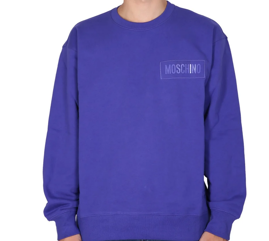 Moschino Cobalt Blue with Small Text Logo Sweatshirt