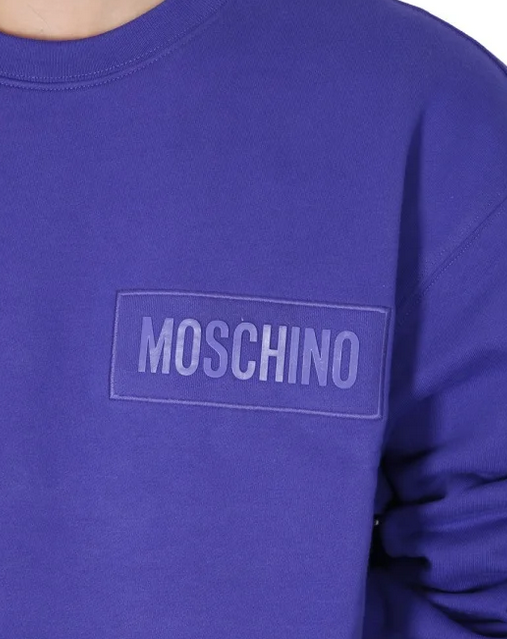 Moschino Cobalt Blue with Small Text Logo Sweatshirt